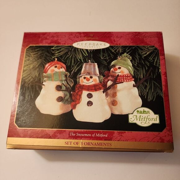 Hallmark Keepsake Ornament The Snowmen of Mitford Set of Three - Picture 1 of 8